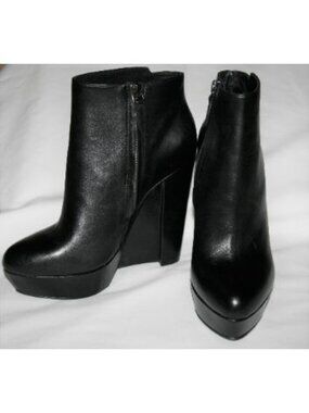 Theory *Never Worn* Black Platform Wedge Boot 37.5